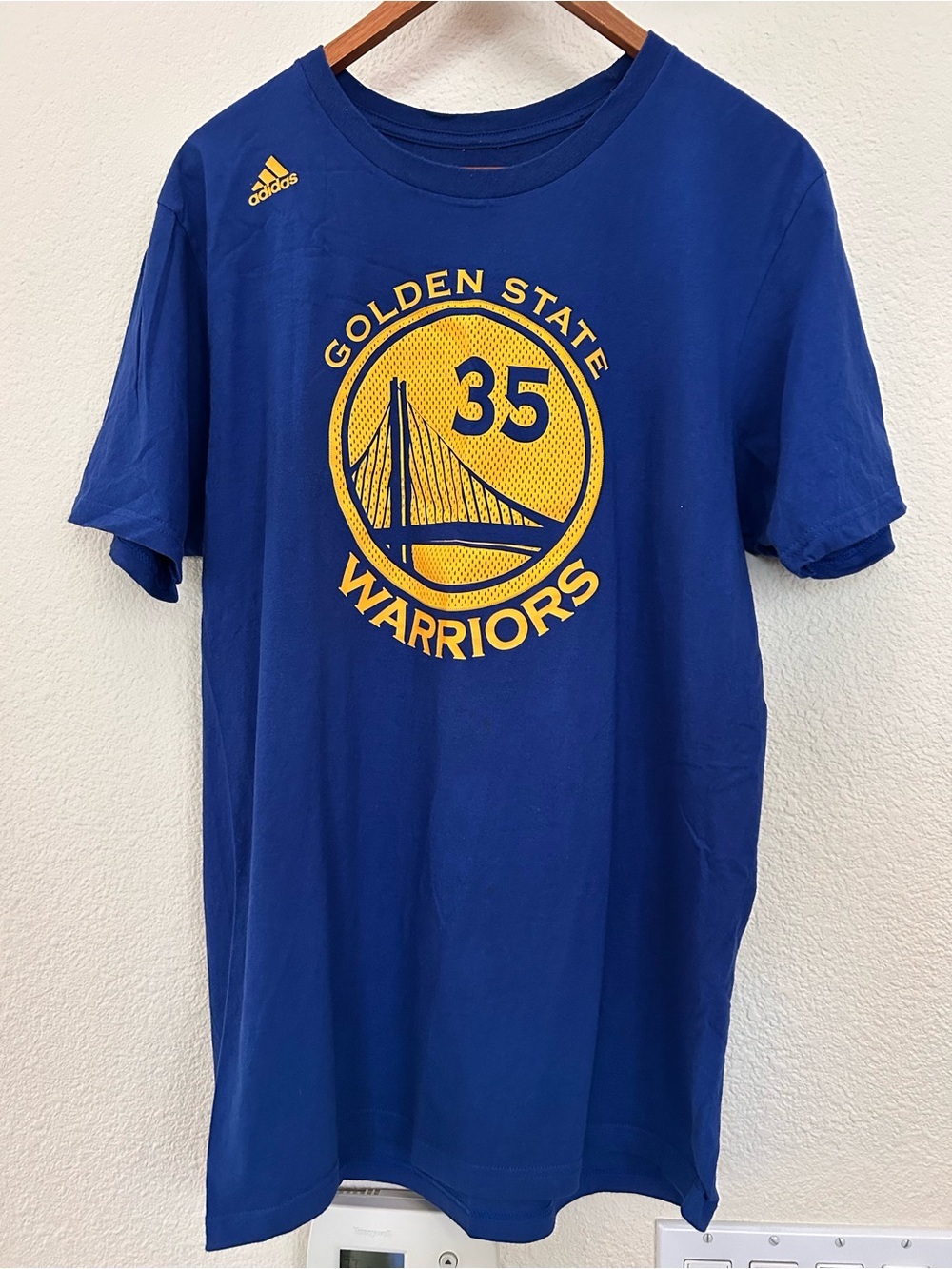 adidas Golden State Warriors Kevin Durant #35
Go-To Tee Men's L Blue NBA T-shirt